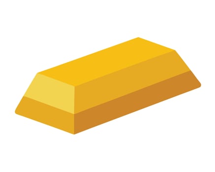 A Gleaming Gold Bar Resting on a White Background Luxurious Wealth and Prosperity Symbol - Professional digital artwork with vibrant colors and detailed composition vector