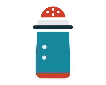 Charming Teal and Red Sugar Dispenser Icon A Simple, Clean Kitchen Utensil Illustration for Websites and Apps vector