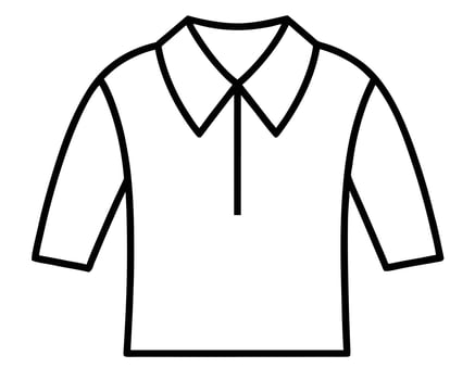 Simple Line Drawing of a Classic Short-Sleeve Polo Shirt, Minimalist Fashion Illustration, Clean Design Aesthetic vector