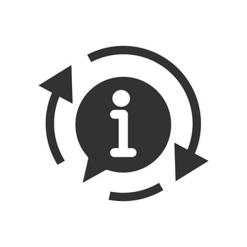 info guidance icon, bubble information, help question flat illustration vector