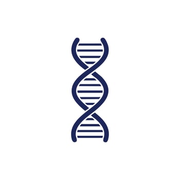 Blue dna double helix silhouette isolated on white background vector