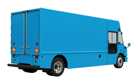 Delivery truck transporting goods urban environment vehicle side modern. png
