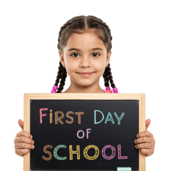 Exciting first day of school celebration classroom portrait bright environment cheerful viewpoint childhood joy. png