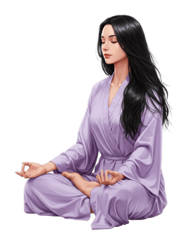 Meditation practice by a serene woman in a tranquil setting calm environment peaceful perspective. png