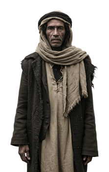 Cultural resilience portrait of an elderly man remote village isolated environment humanity. png