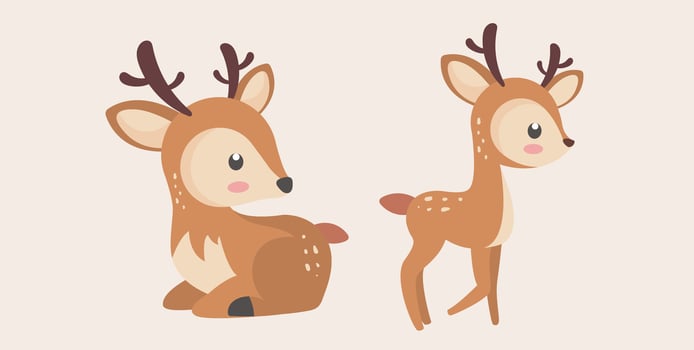 Cartoon deer with antlers vector