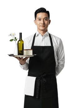 Serving fine wine restaurant setting professional waiter indoor environment front hospitality concept. png