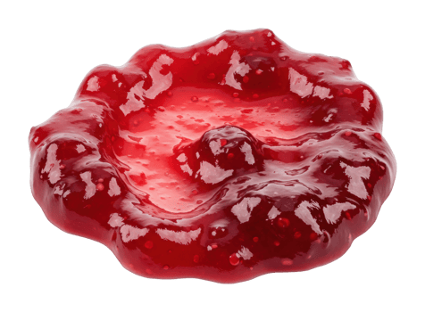 Delicious red jelly spread kitchen table food bright environment top culinary delight. png