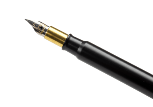 Writing action with a fountain pen home office product minimalist style creative expression. png