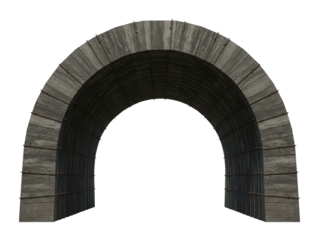 Architectural tunnel structure urban environment 3d rendering abstract front modern concept. png