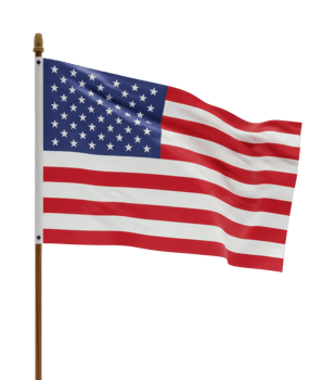 Waving american flag usa outdoor front national pride and identity. png