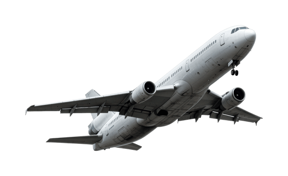 Airplane taking off from airport aerial aviation clear sky environment. png