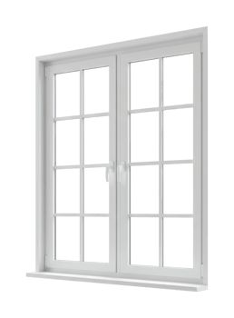 Elegant white double window home interior architectural modern aesthetic bright environment. png