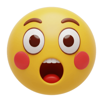Surprised emoji reaction bright colors expressive emotions. png