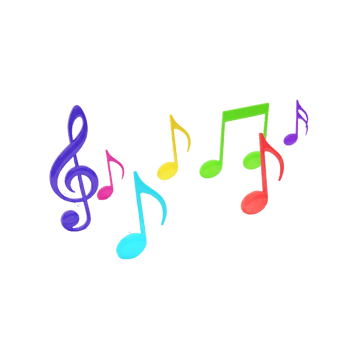 Colorful musical notes isolated on transparent background, expressing harmony and creativity png