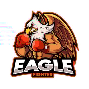 Eagle fighter mascot illustration vector