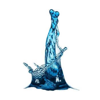 Water splash with dynamic shape isolated on transparent background in studio shot png