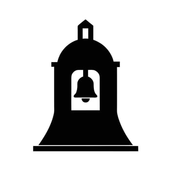 Ancient Bell Tower Silhouette in Flat Minimal Style Isolated on White Background vector