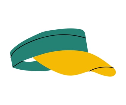 Colorful visor hat displayed on a simple background for casual wear vector