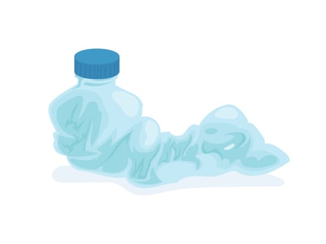 Water bottle, plastic bottle garbage illustration vector