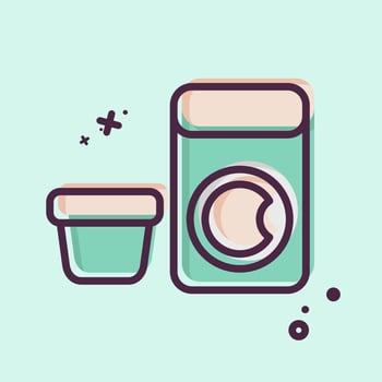 Icon Laundry. related to Restroom symbol. MBE style. design editable vector