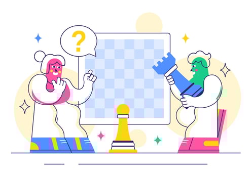 Chess players debating strategy illustration vector