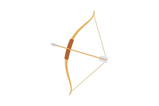 Bow and arrow. illustration of a bow weapon isolated on a white background vector