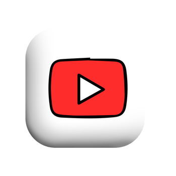 Youtube red and balck line on white square png