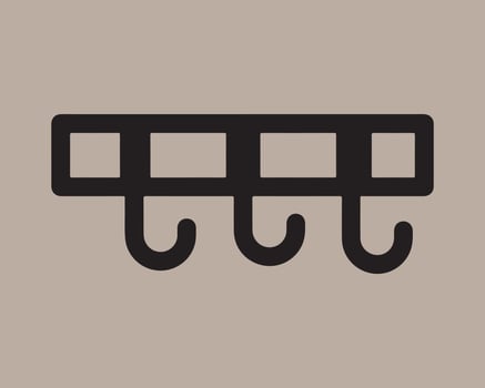 wall mounted coat rack with three hooks vector