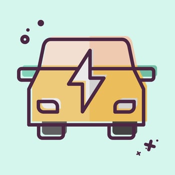 Icon Electric Car. related to Charging symbol. MBE style. design editable vector