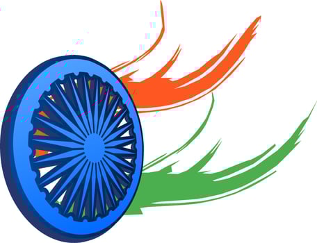 Independence day india ashoka chakra 3d vector