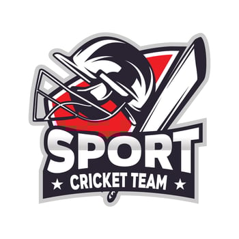 Cricket Team Sports Logo Design vector