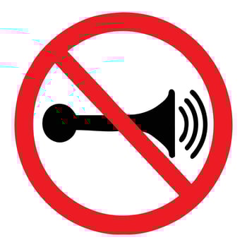 No Horn Sign Forbidden Honking Silence Quiet Zone vector