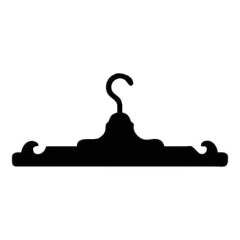 Clothes Hanger Silhouette on White Background Design Element vector