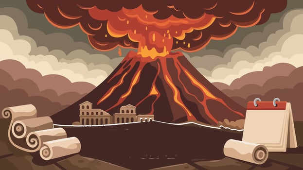 Eruption of Mount Vesuvius vector