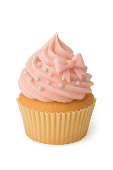 Delicious pink cupcake with transparent background sweet treat studio setting close-up view for dessert lovers png