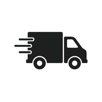 Fast delivery truck in motion urban setting transparent background business context dynamic viewpoint png