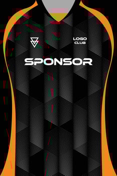 Black and orange sports jersey design vector