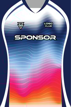 Colorful jersey design with sponsor logo vector