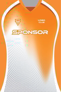 Orange sports jersey with sponsor logo vector
