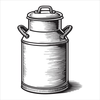 Vintage milk can with handles and lid container vessel vector