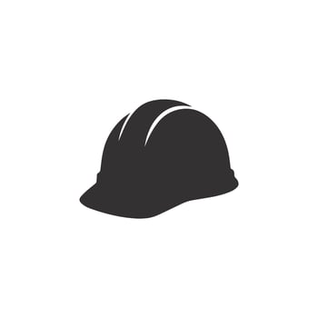 Hard hat silhouette black safety helmet icon on white background vector