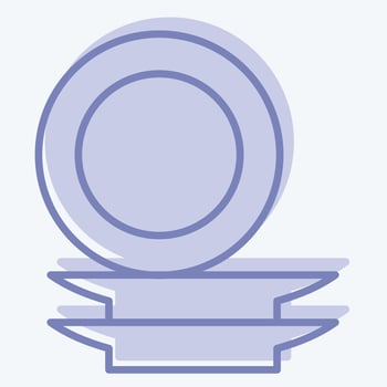 Icon Plates. related to Kitchen Utensils symbol. two tone style. design editable vector