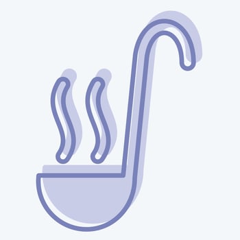 Icon Ladle. related to Kitchen Utensils symbol. two tone style. design editable vector
