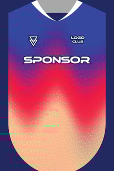 Colorful sports jersey with sponsor logo vector