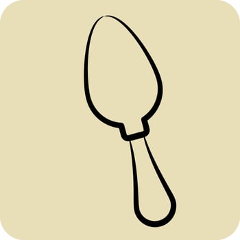 Icon Spoon. related to Kitchen Utensils symbol. hand drawn style. design editable vector