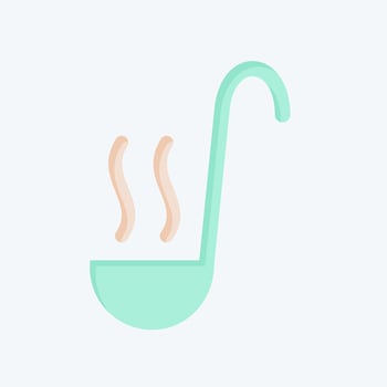Icon Ladle. related to Kitchen Utensils symbol. flat style. design editable vector