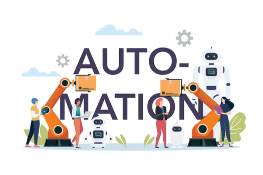 Automation concept android robots vector