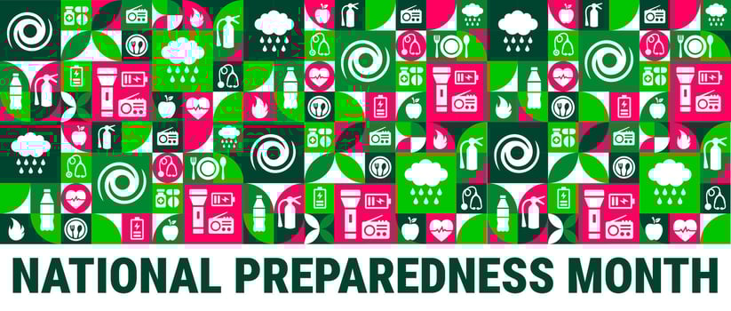 National Preparedness Month background, banner, card or poster design template is observed every year during September, to raise awareness vector