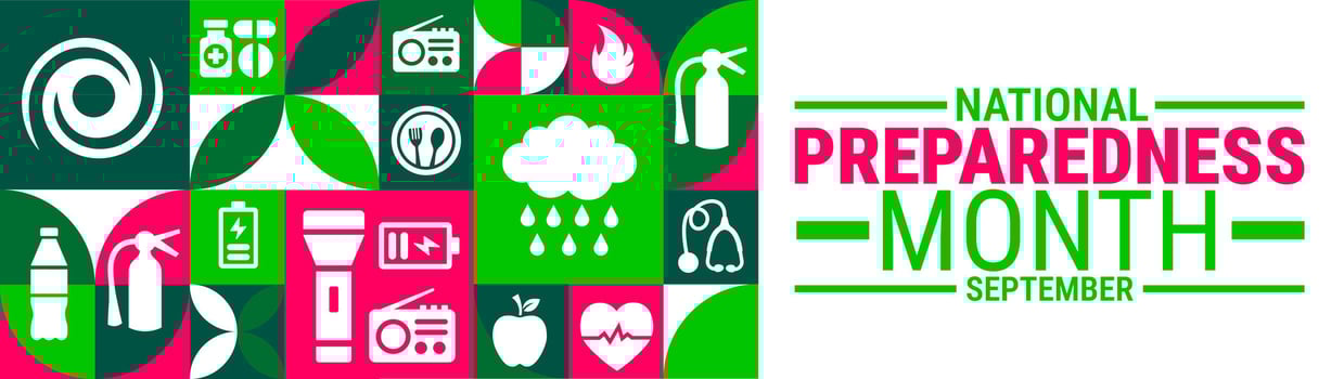 National Preparedness Month background, banner, card or poster design template is observed every year during September, to raise awareness about vector
